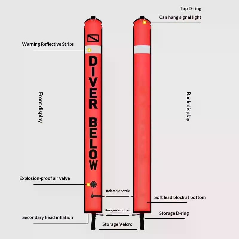 Swim Buoy Open Water - Diving SMB 1.2M 1.5M 1.8M Buoy