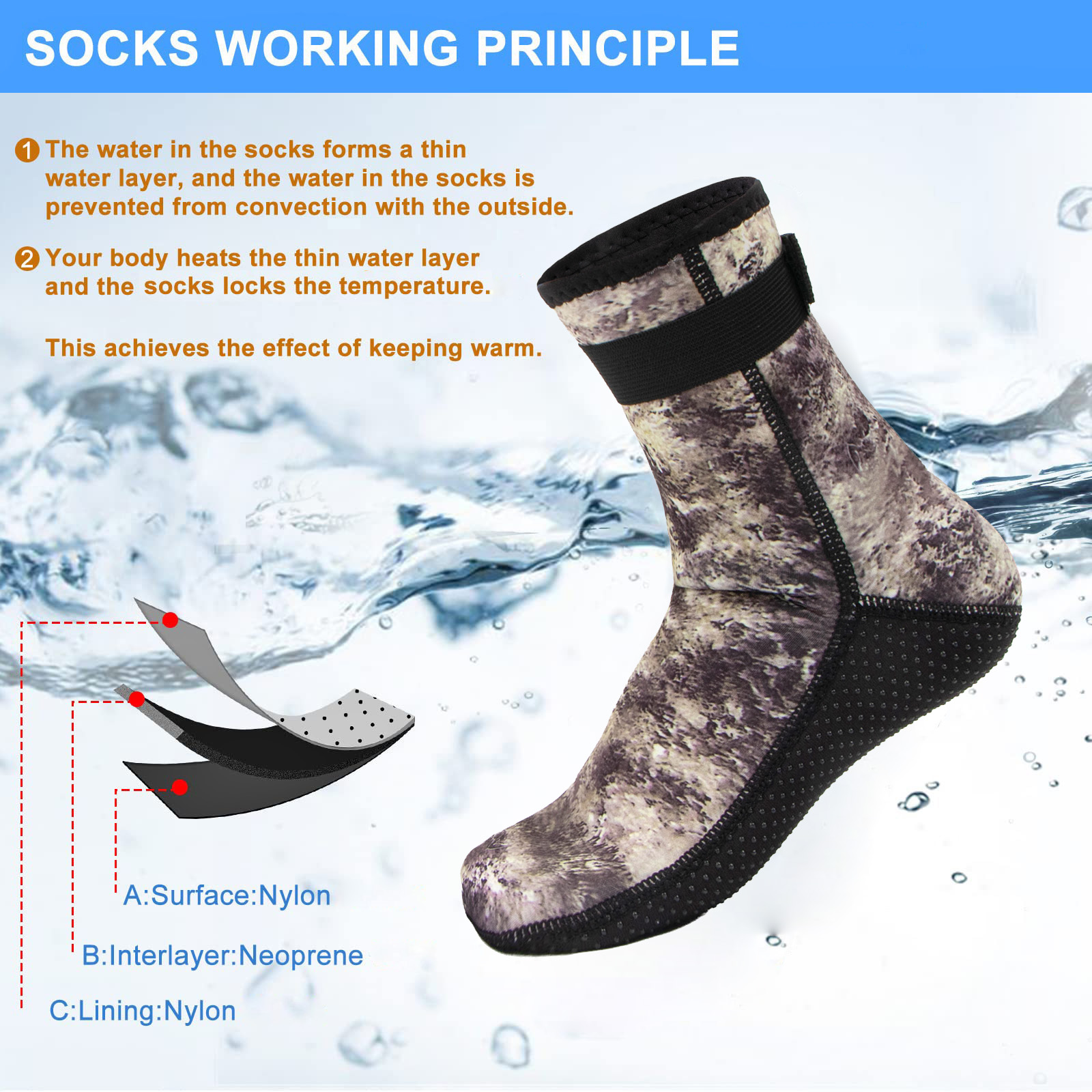 3mm Neoprene Water Socks Divin - Wetsuit 3Mm Neoprene reseña y precio