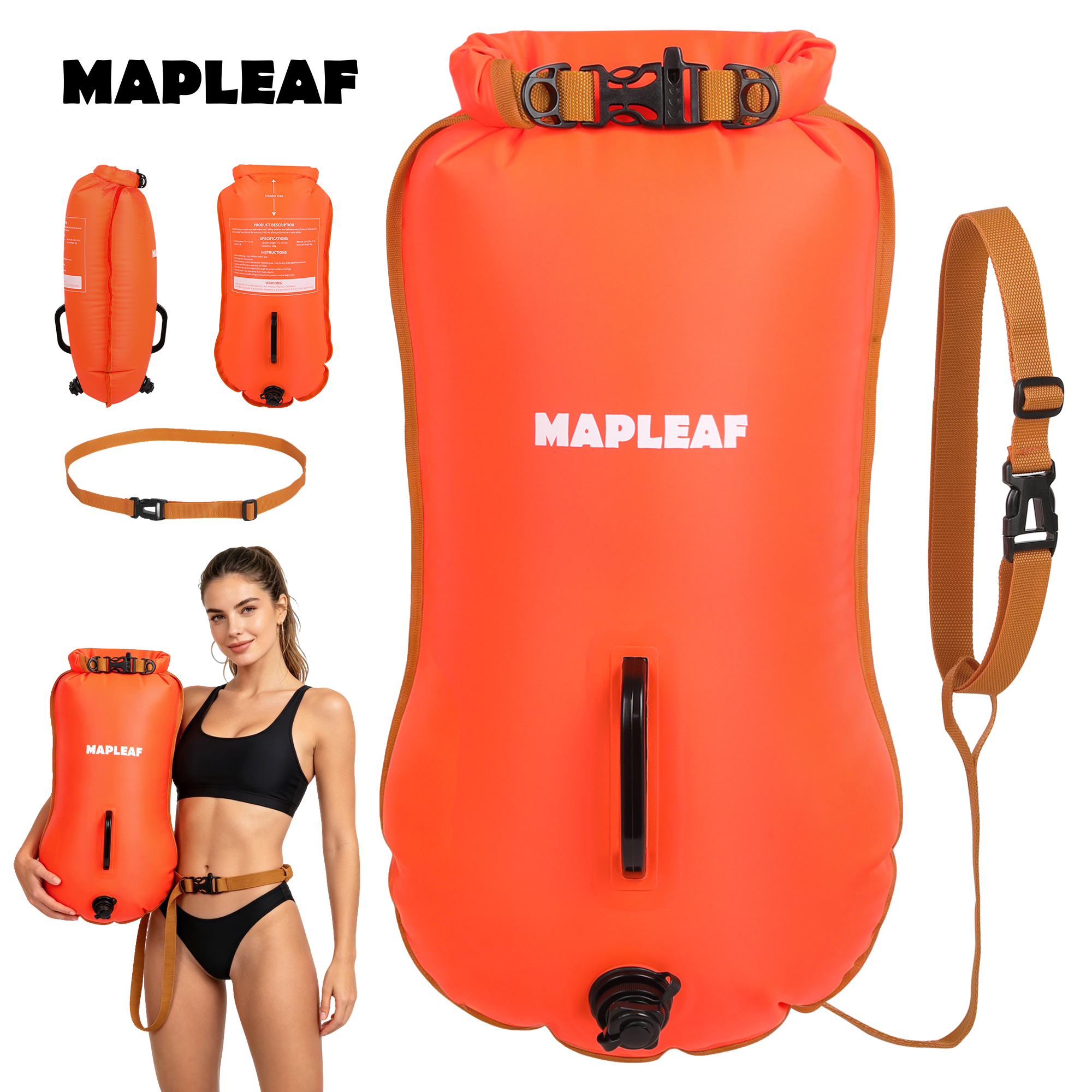 MAPLEAF Inflatable Swimming Bu - Swim Buoy Open Water reseña y precio