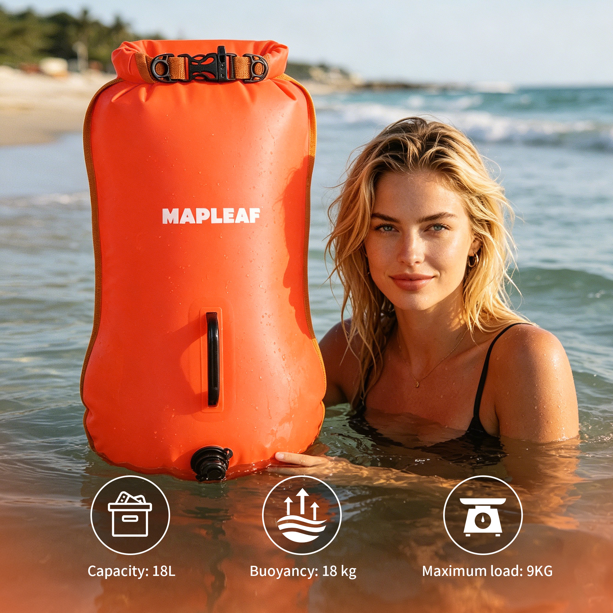 MAPLEAF Inflatable Swimming Bu - Swim Buoy Open Water reseña y precio